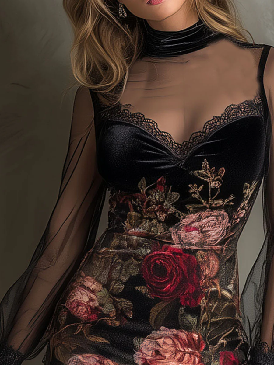 Clara Floral Lace Mini Dress