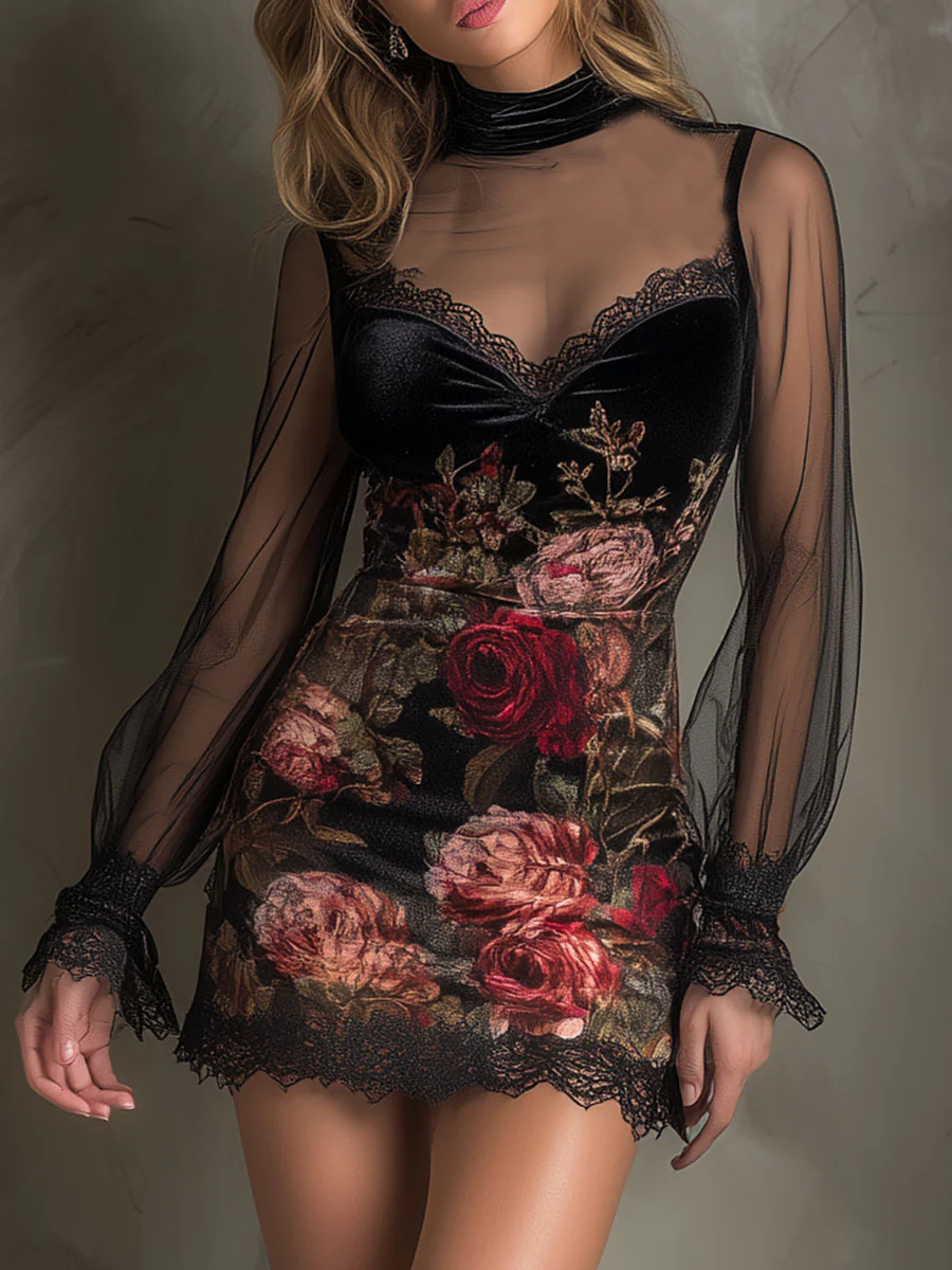 Clara Floral Lace Mini Dress