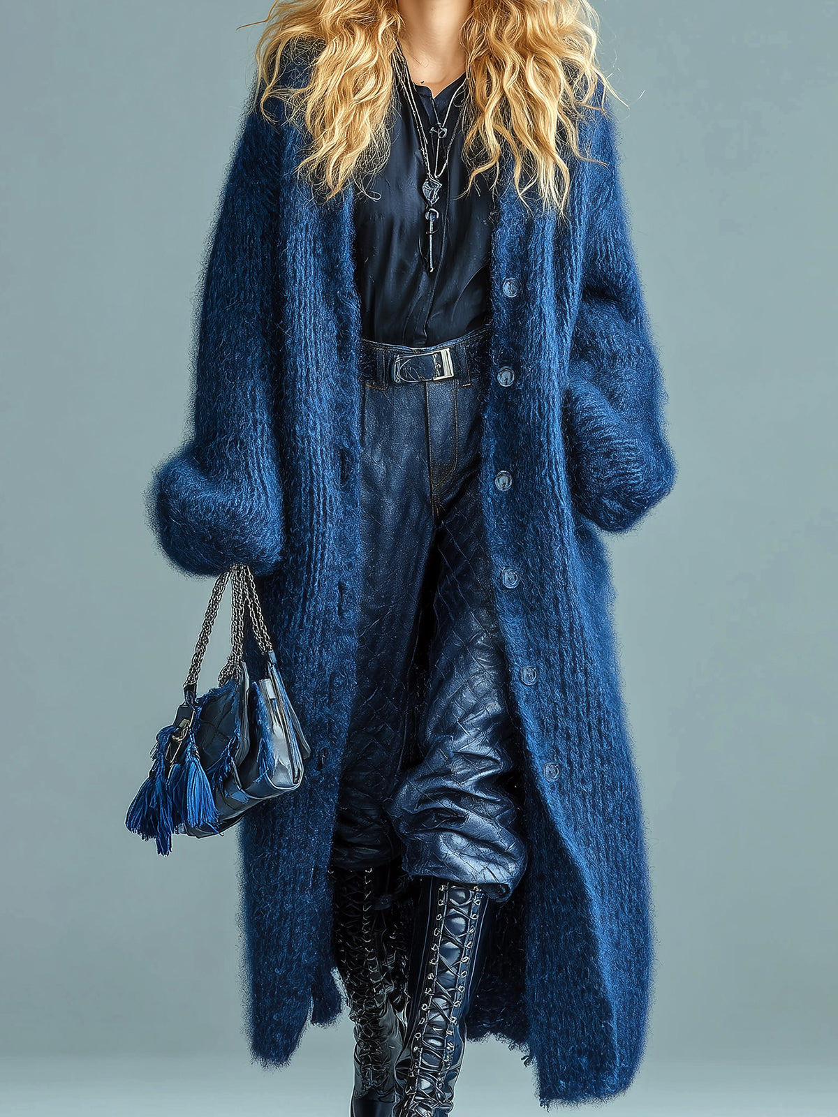 Nerissa™ Longline Fuzzy Cardigan
