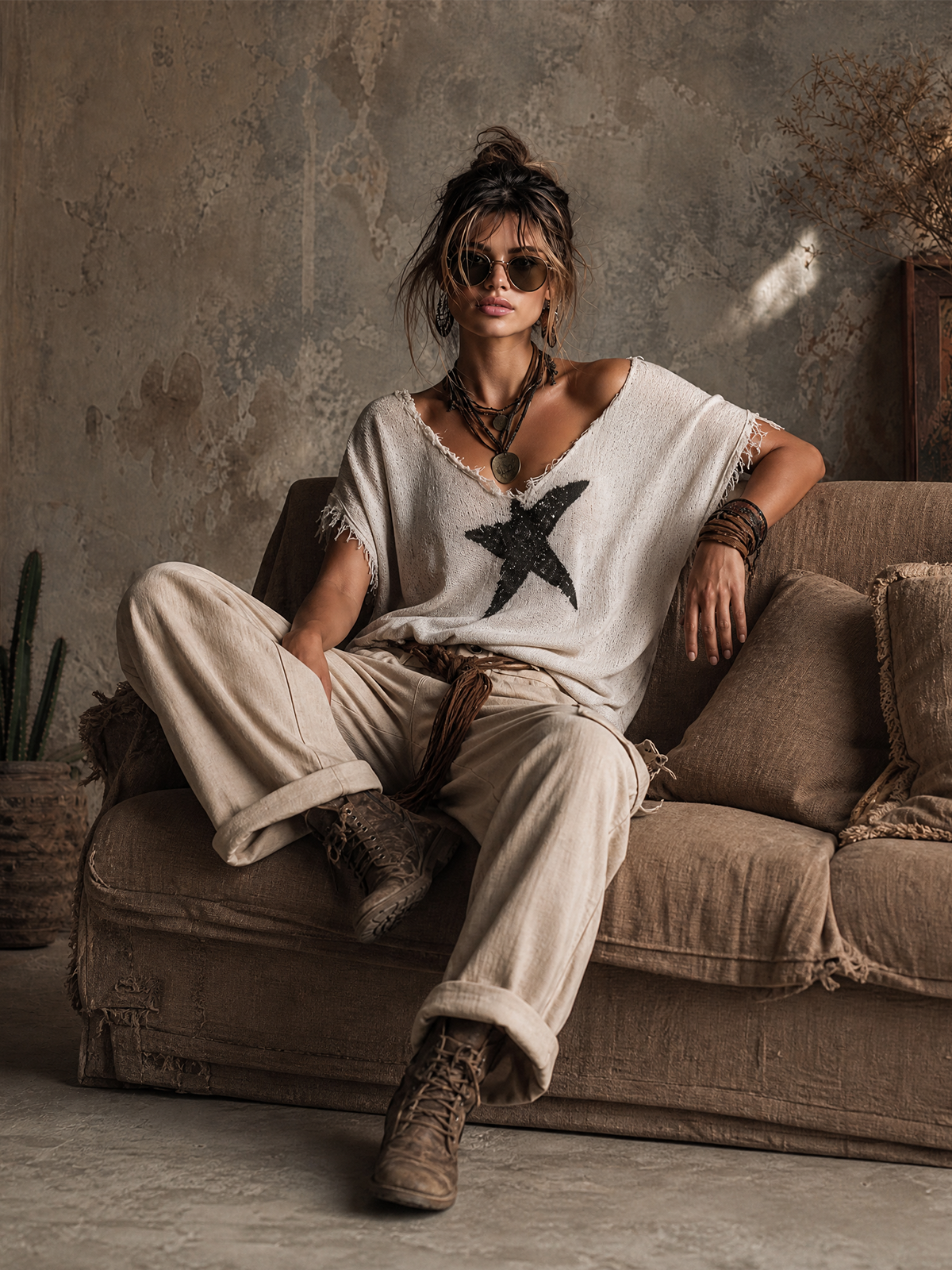 Athenais™ Star Dolman Knit Sweater