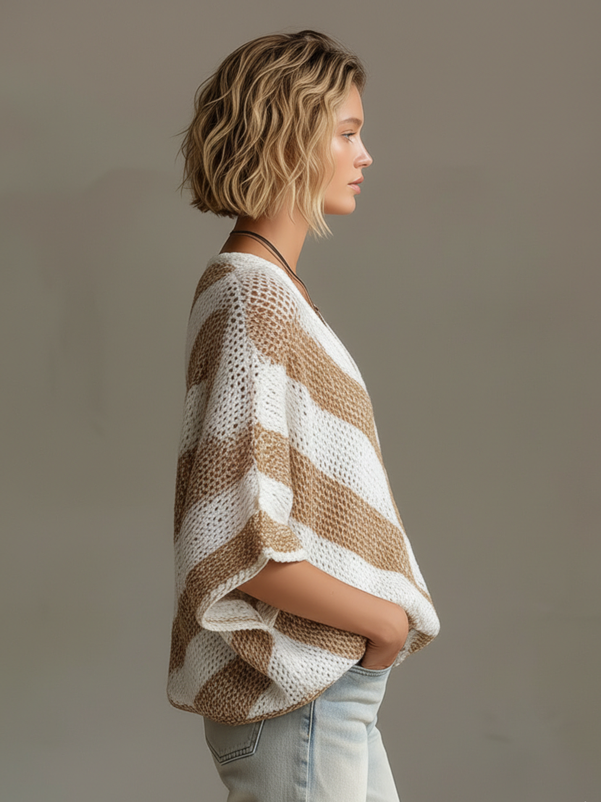 Celandine™ Striped V-Neck Knit Sweater