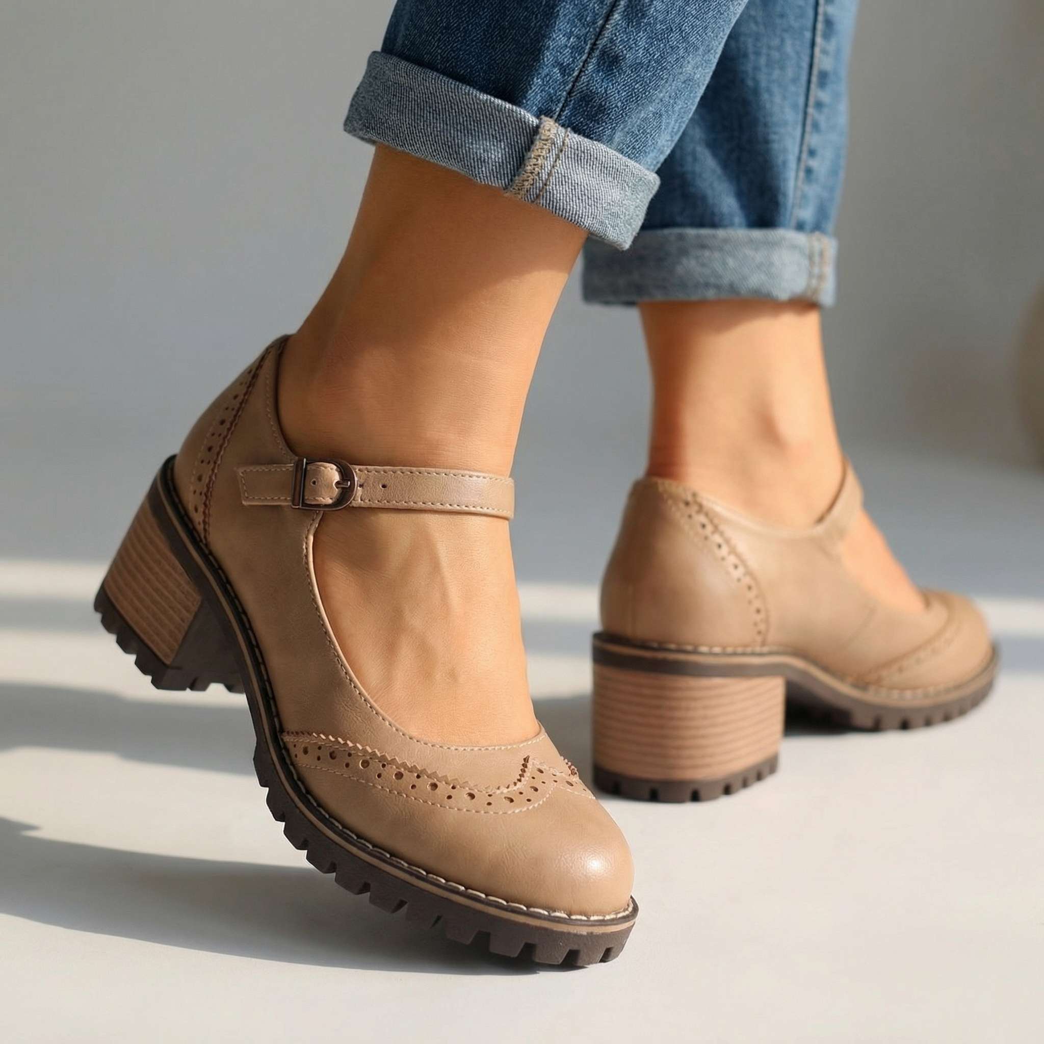 Marie | T-Strap Mary Jane Heels with Buckle