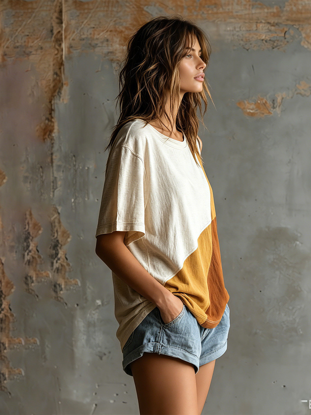 Leocadie™ Cutout Cotton Oversized Tee