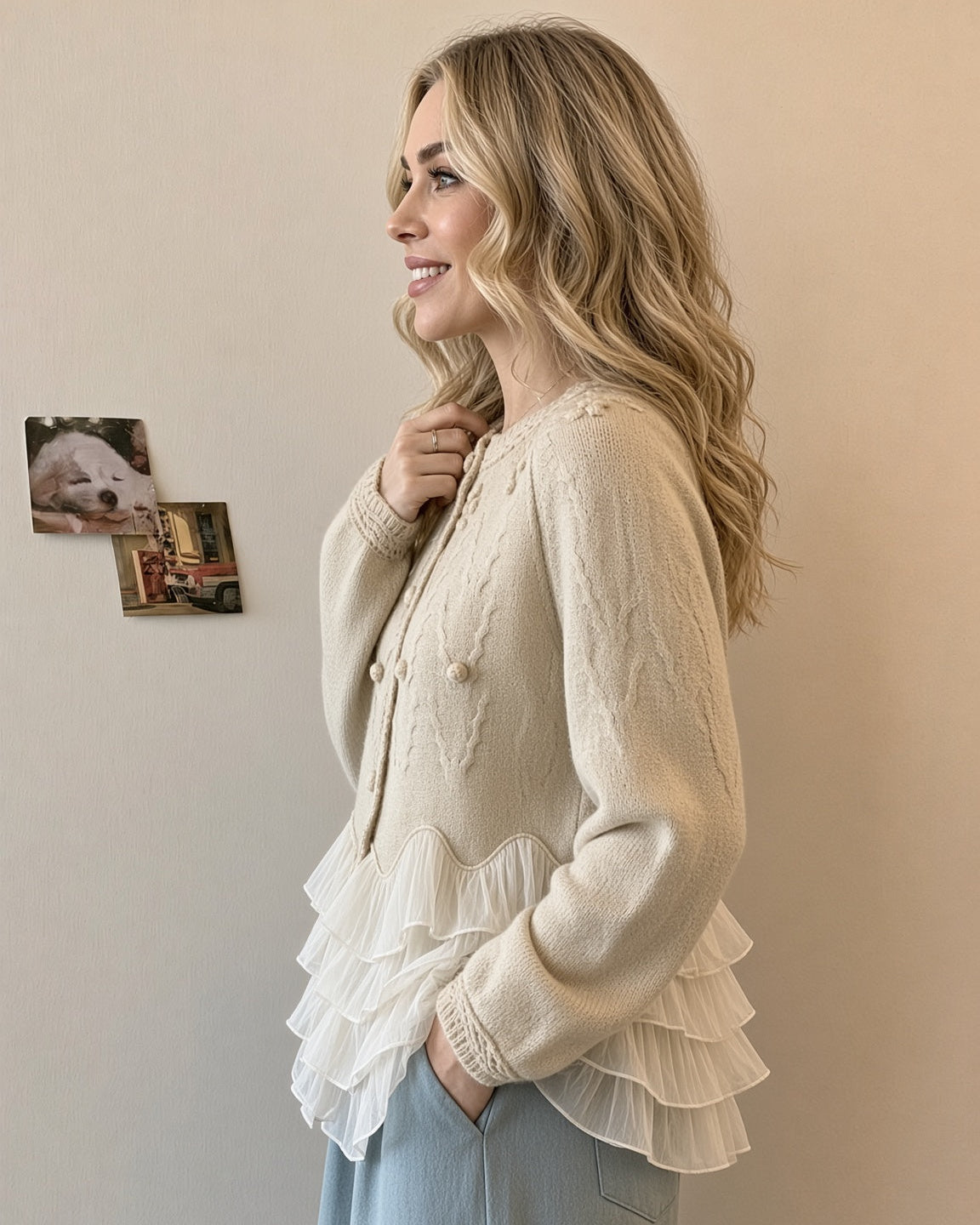 Natalie Ruffle Cardigan™