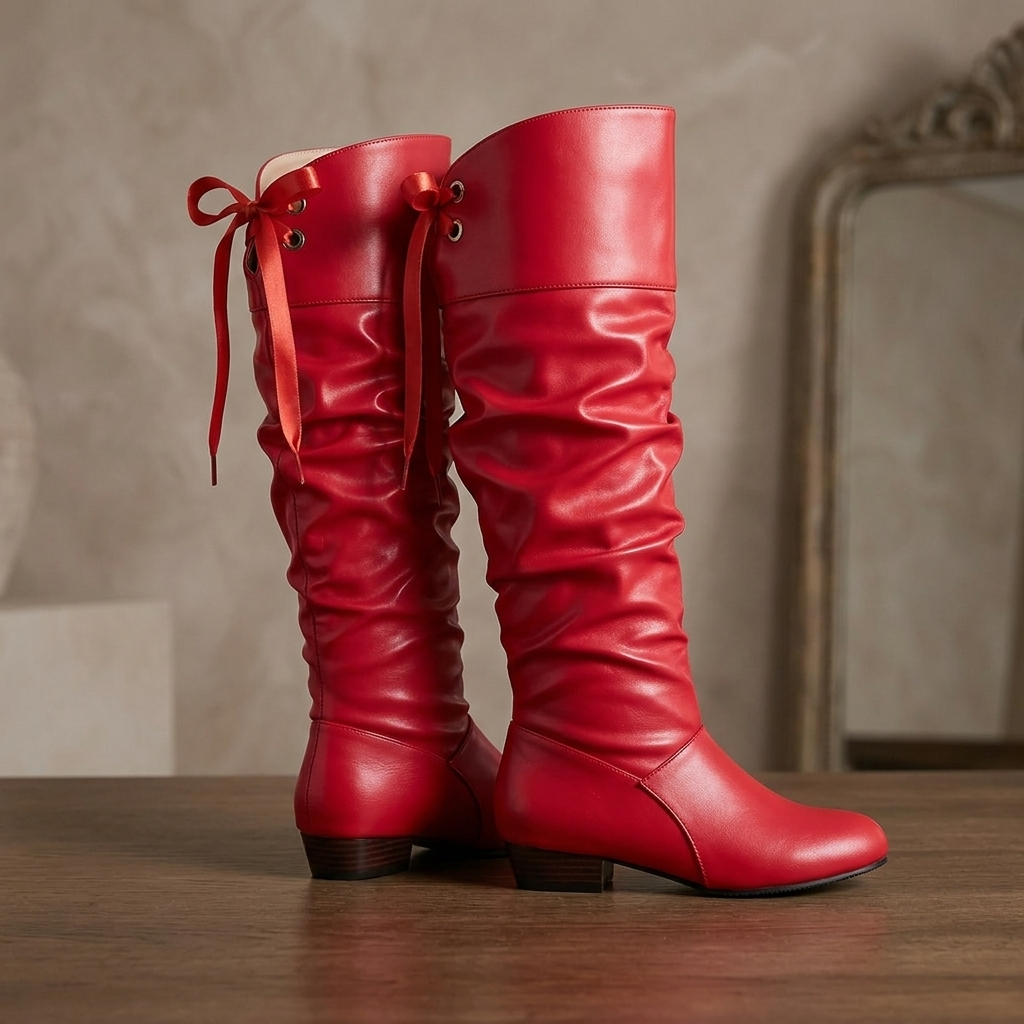 Walker Ribbon-Tie Slouch Boot