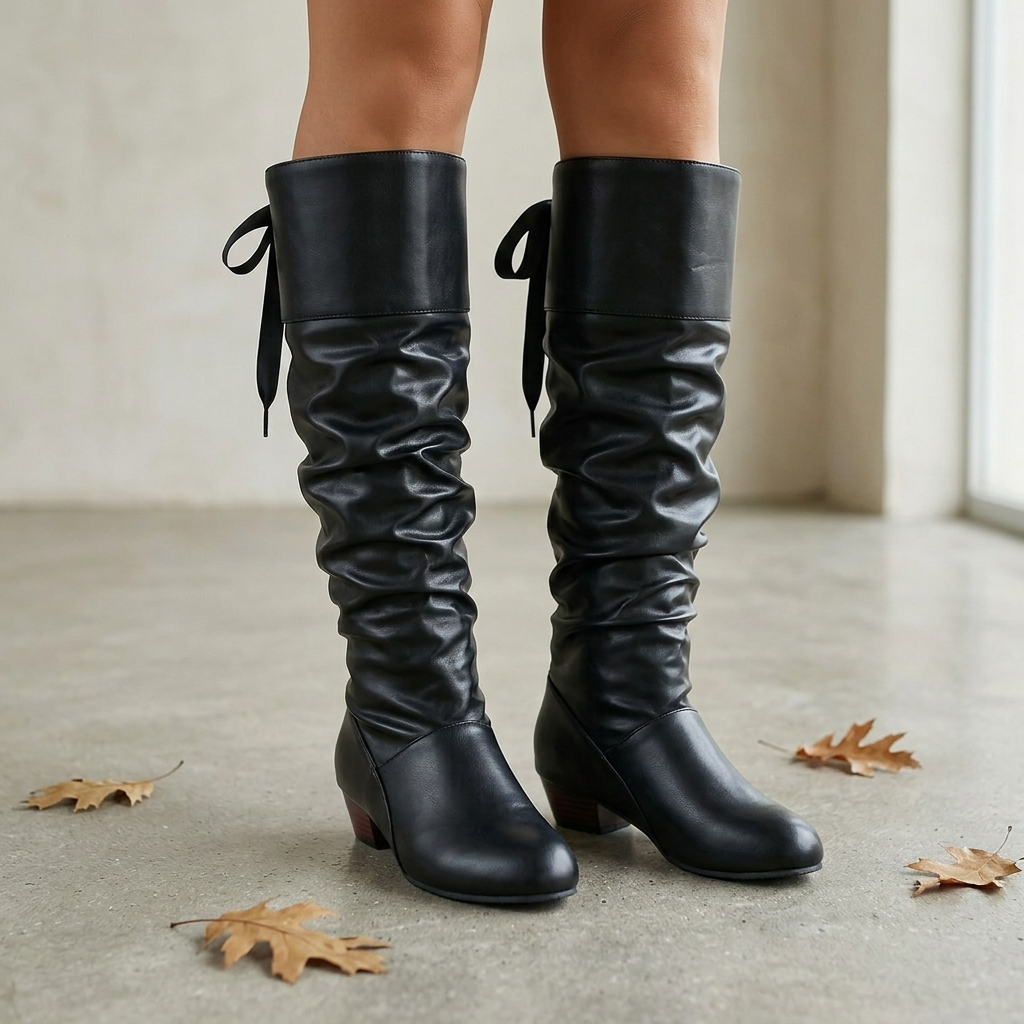 Walker Ribbon-Tie Slouch Boot