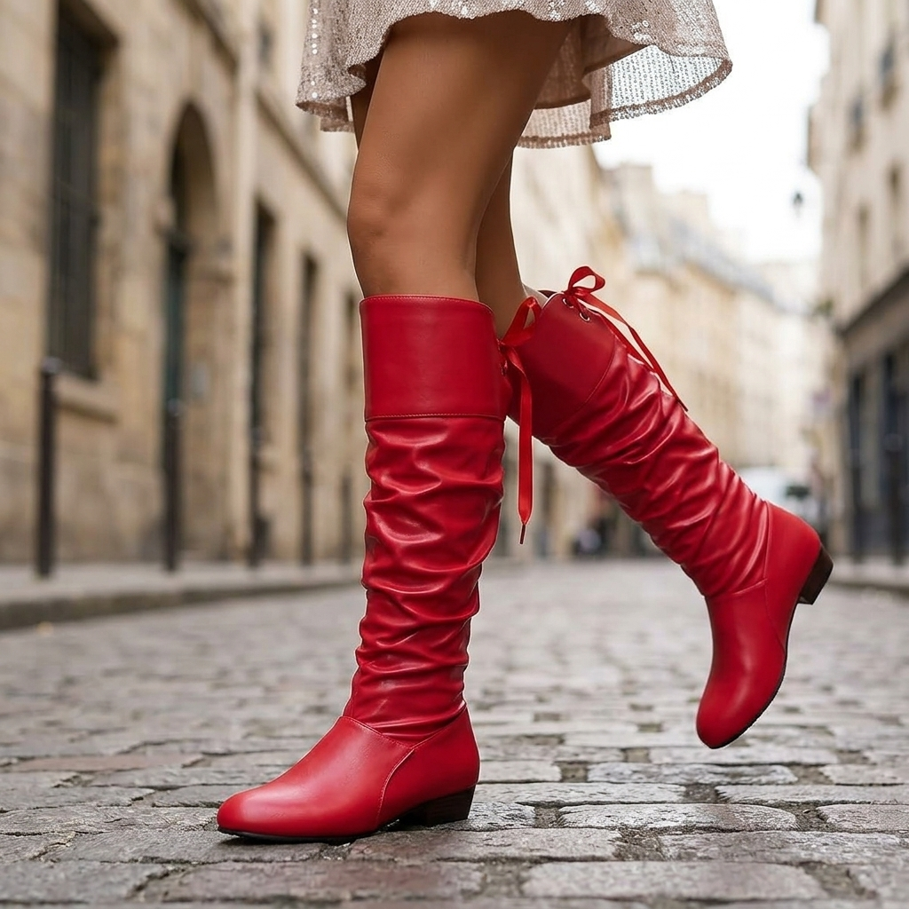 Walker Ribbon-Tie Slouch Boot