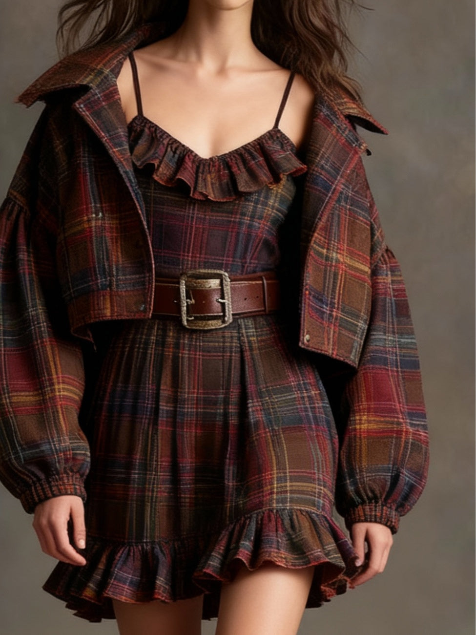 Talia Plaid Jacket Dress Set