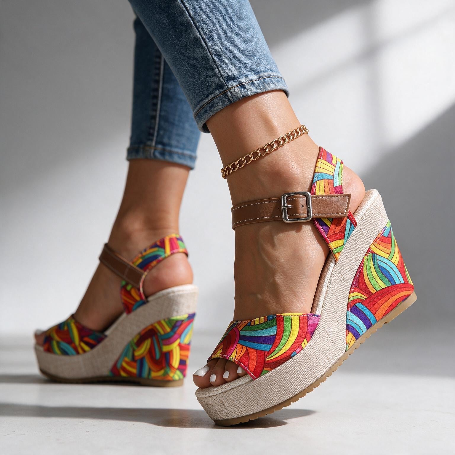 Daisy Buckle Platform Heels