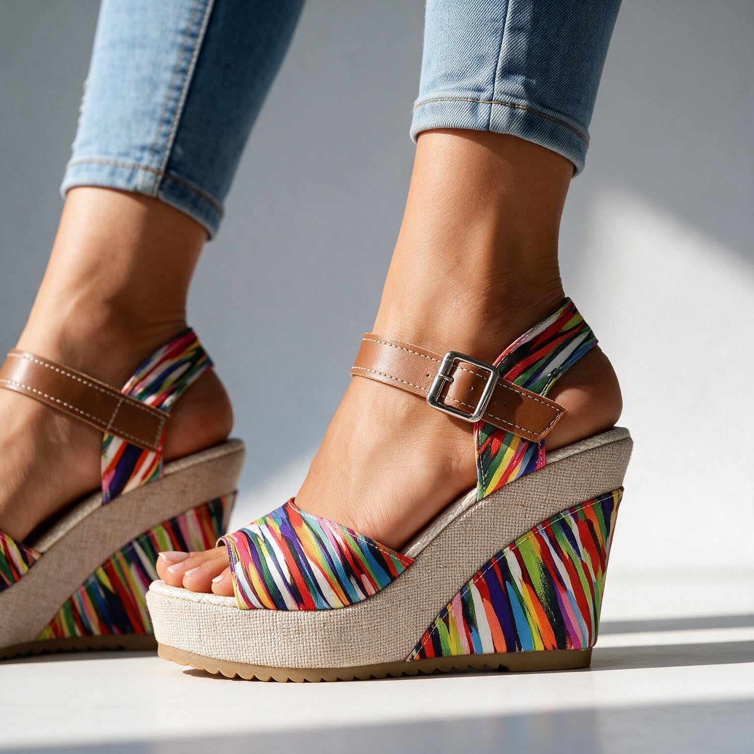 Daisy Buckle Platform Heels