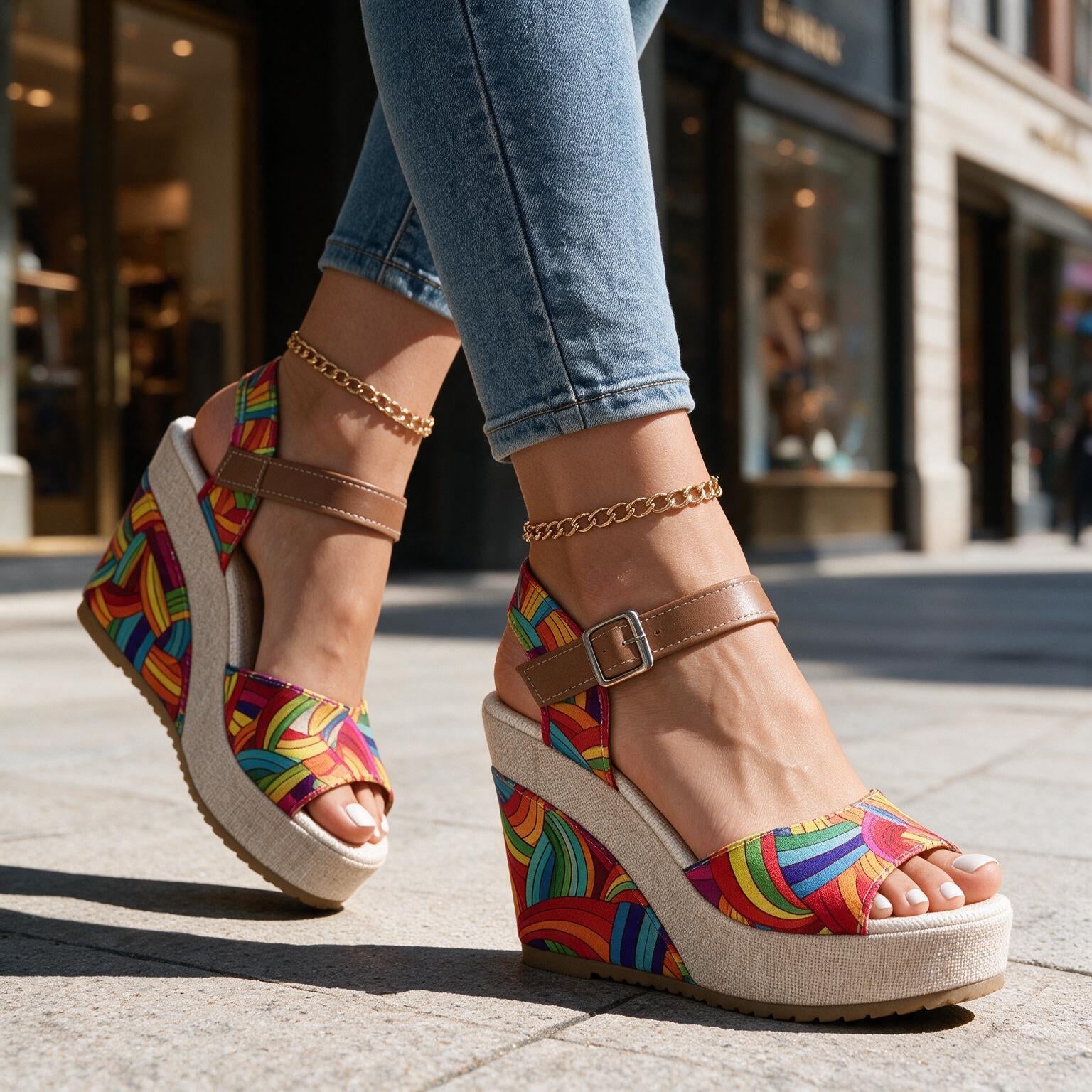 Daisy Buckle Platform Heels