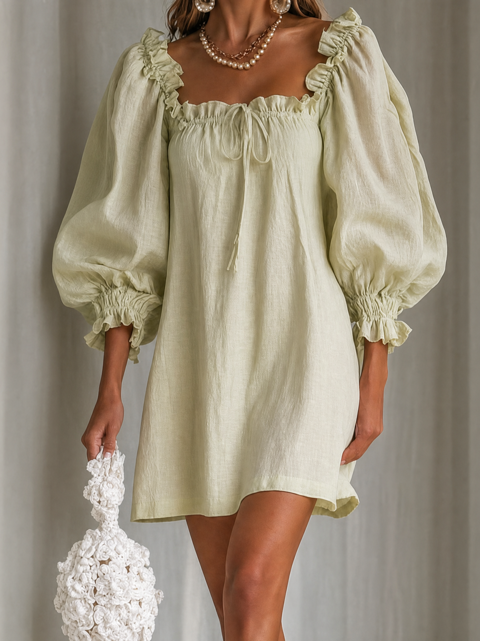 Colette Square-Neck Mini Dress