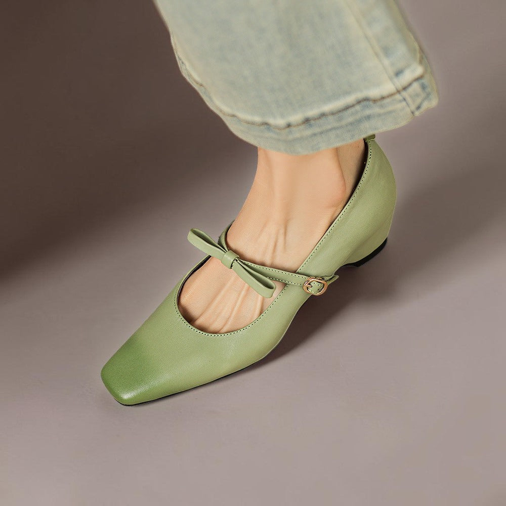 Bryony | Bow-Strap Mary Jane Pump with Concealed Heel