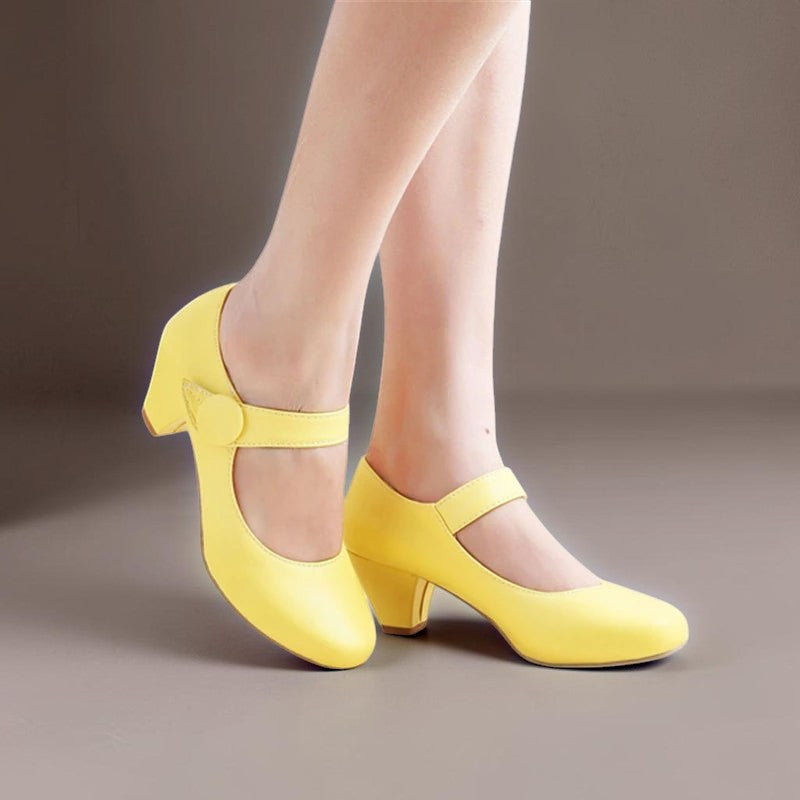 Clementine | Block Heel Mary Janes with Adjustable Strap