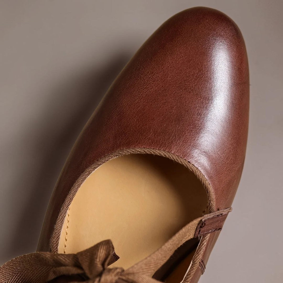 Rosamund | Leather Bow Mary Jane Flats