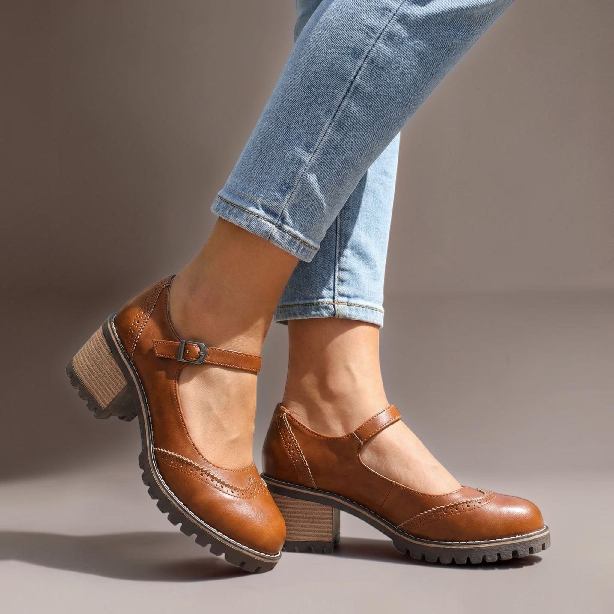 Marie | T-Strap Mary Jane Heels with Buckle
