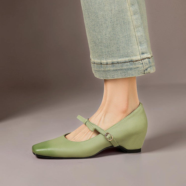 Bryony | Bow-Strap Mary Jane Pump with Concealed Heel