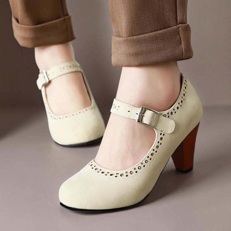 Genevieve | Colourful Mary Jane Heels with Adjustable Strap