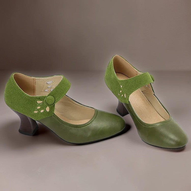 Guinevere | Victorian Button Strap Heels