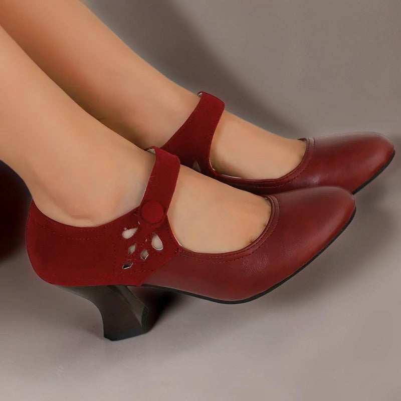 Guinevere | Victorian Button Strap Heels