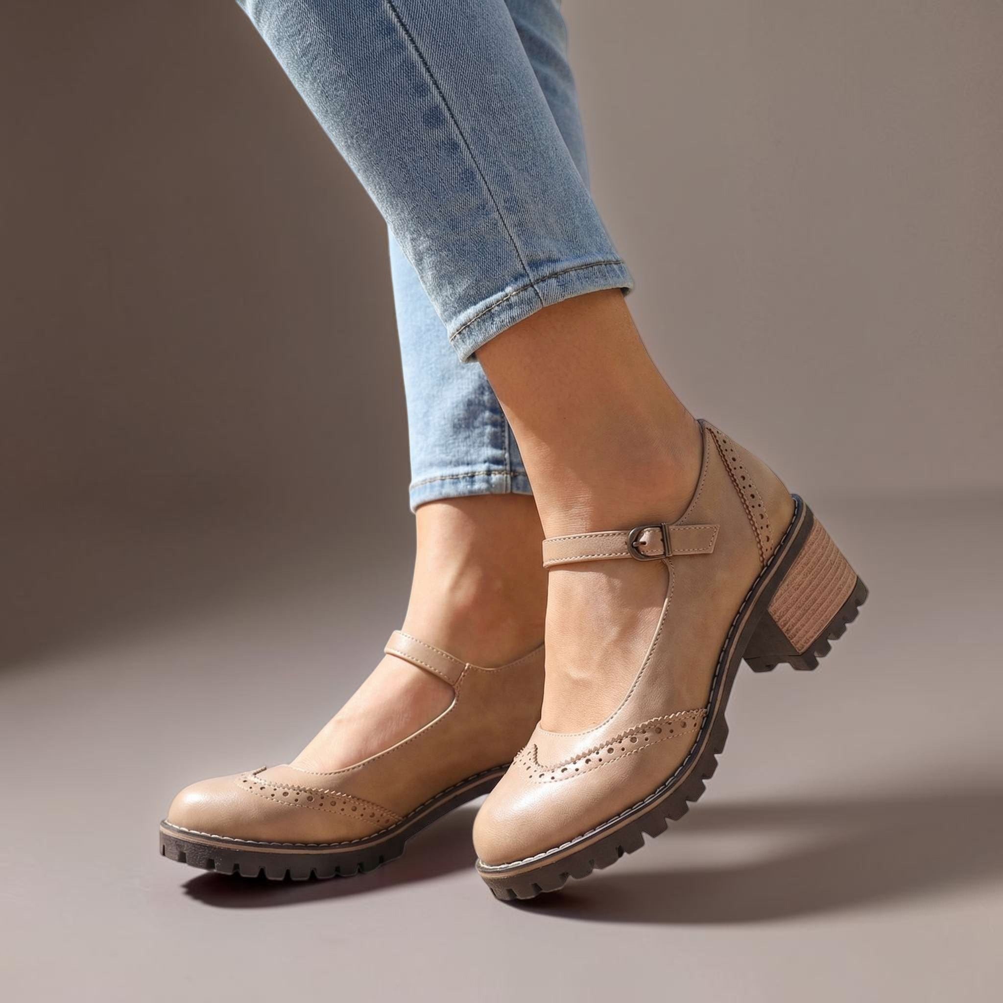 Marie | T-Strap Mary Jane Heels with Buckle
