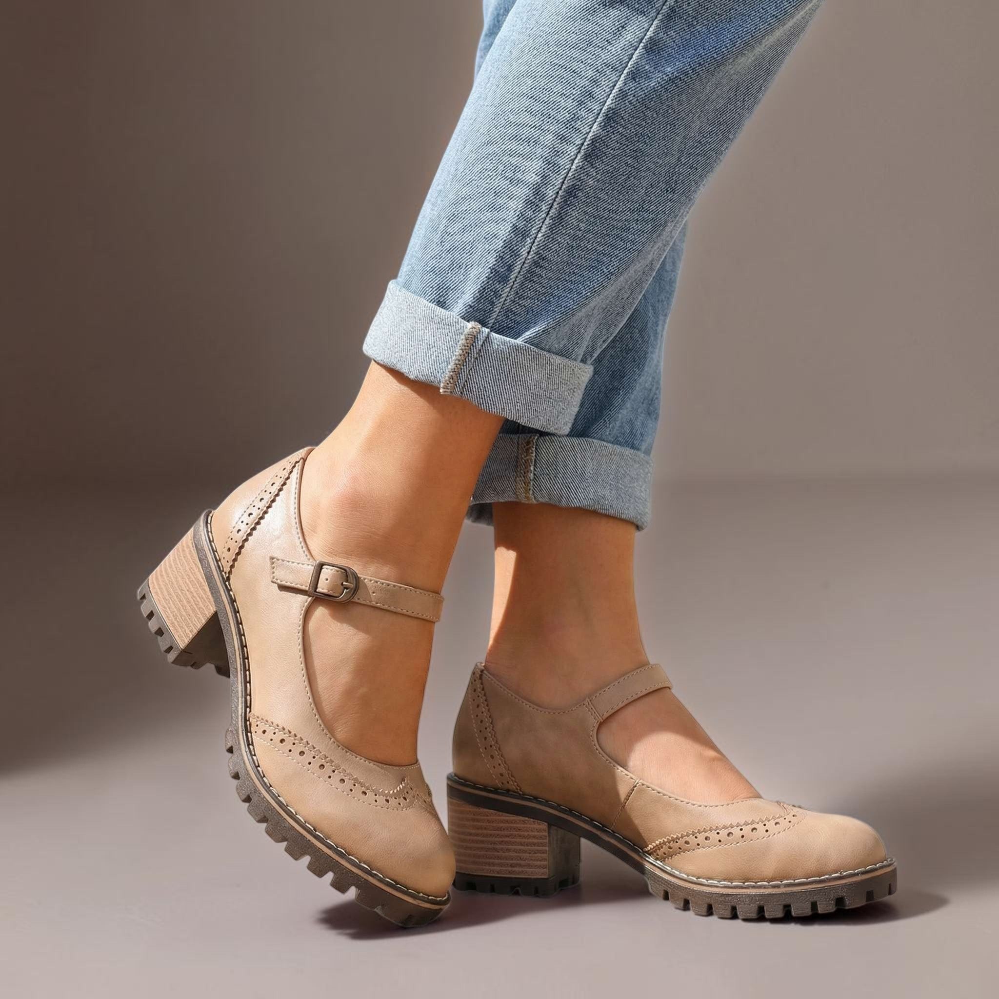Marie | T-Strap Mary Jane Heels with Buckle