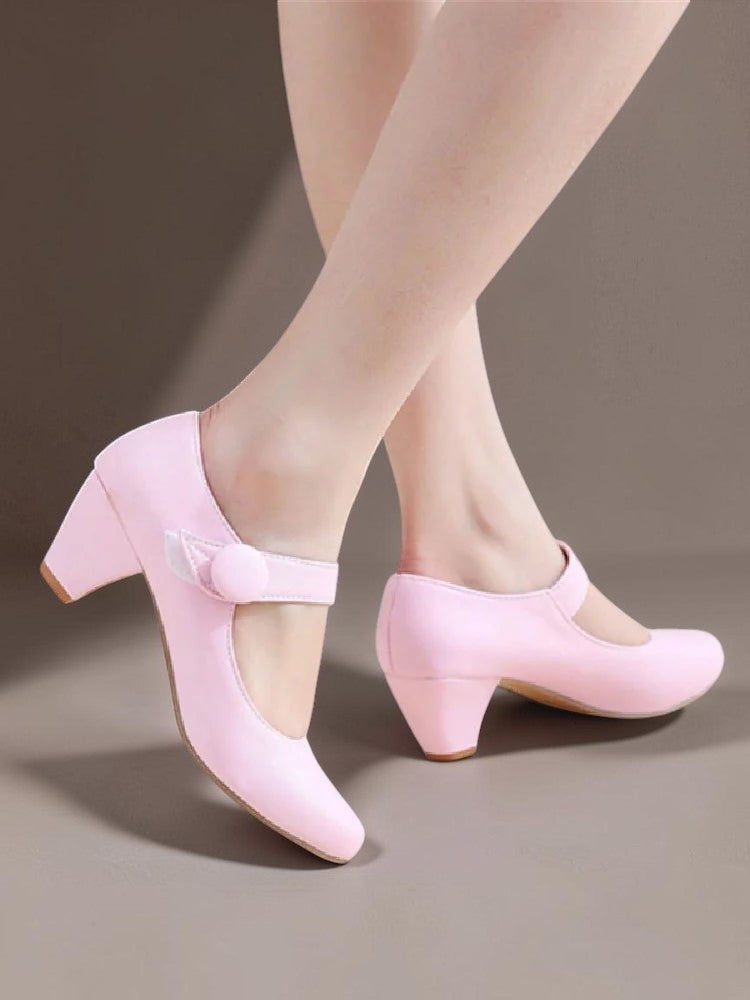 Clementine | Block Heel Mary Janes with Adjustable Strap