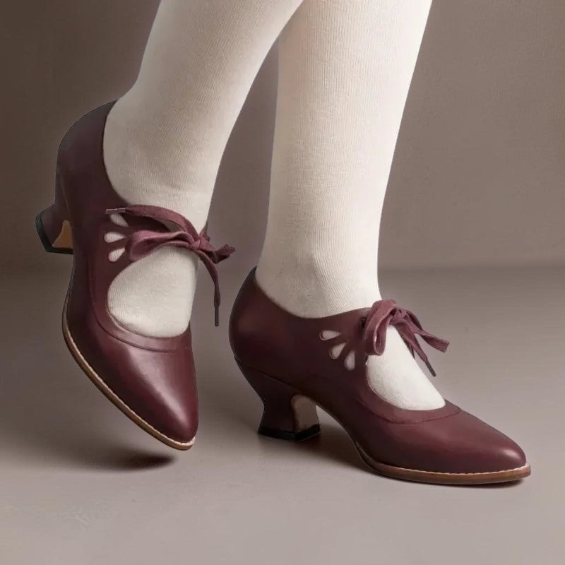 Rosalind | Vintage Lace-Up Mary Jane Pumps