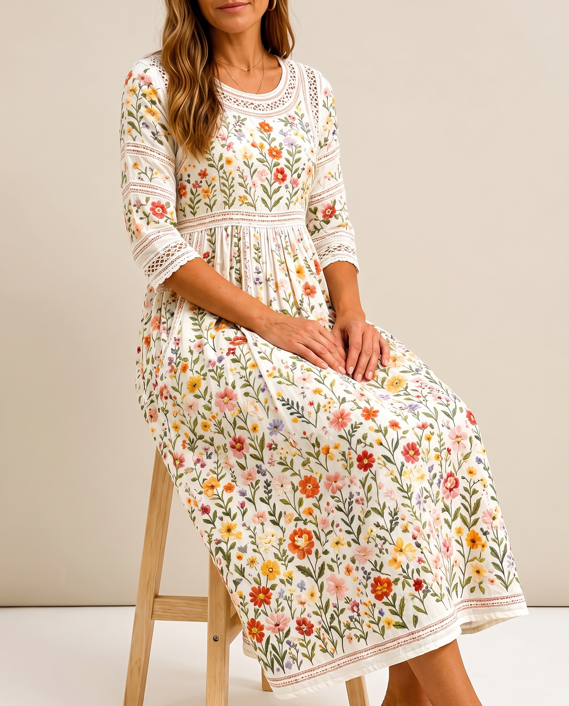 Wildflower Meadow Charm Midi Dress